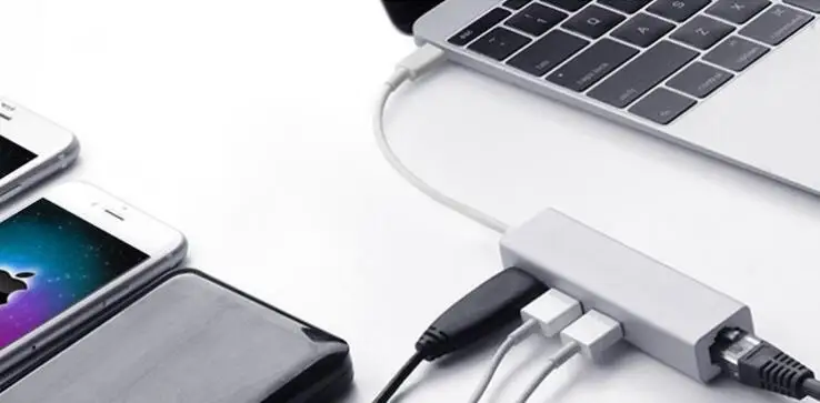 Хаб Usb Type C KEMBONA 4 в 1 сетевой адаптер 1000 Мбит/с с портом Ethernet и 3 портами USB 0