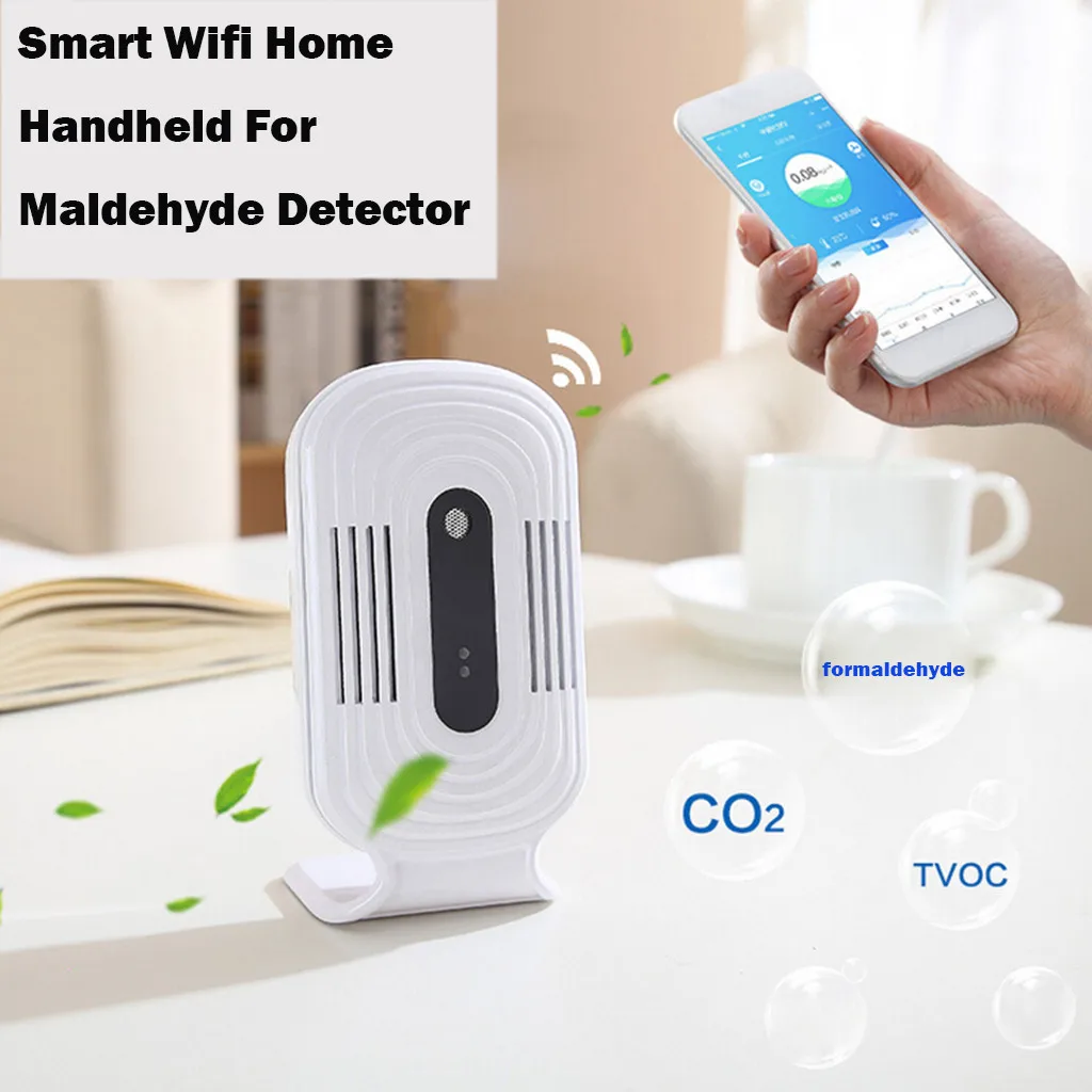 Умный домашний счетчик смога CO2 HCHO TVOC ЖК дисплей Wi Fi тестер качества воздуха