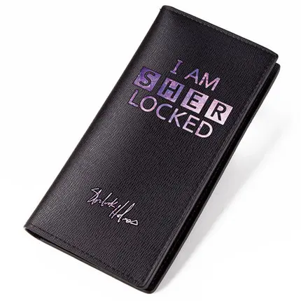 Высокое качество Шерлок Холмс I Am Sherlocked буквенный принт унисекс длинный мужской кошелек из искусственной кожи короткий светящийся Carteira - Цвет: long 2