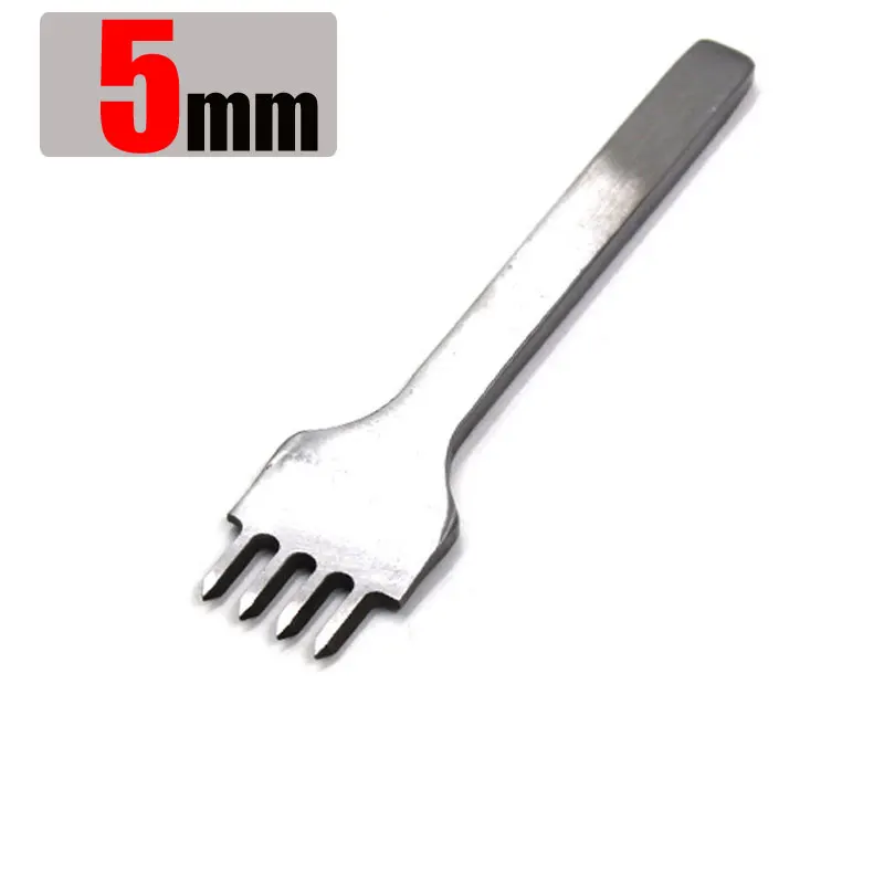 5mm-4hole 3/4/5/6 мм расстояние Перфоратор Инструмент для кожи дырокол инструмент для шнуровки для сшивания швейной Сделай Сам кожевенное ремесло инструменты 1/2/4/6 зубцами - Цвет: 5mm-4hole