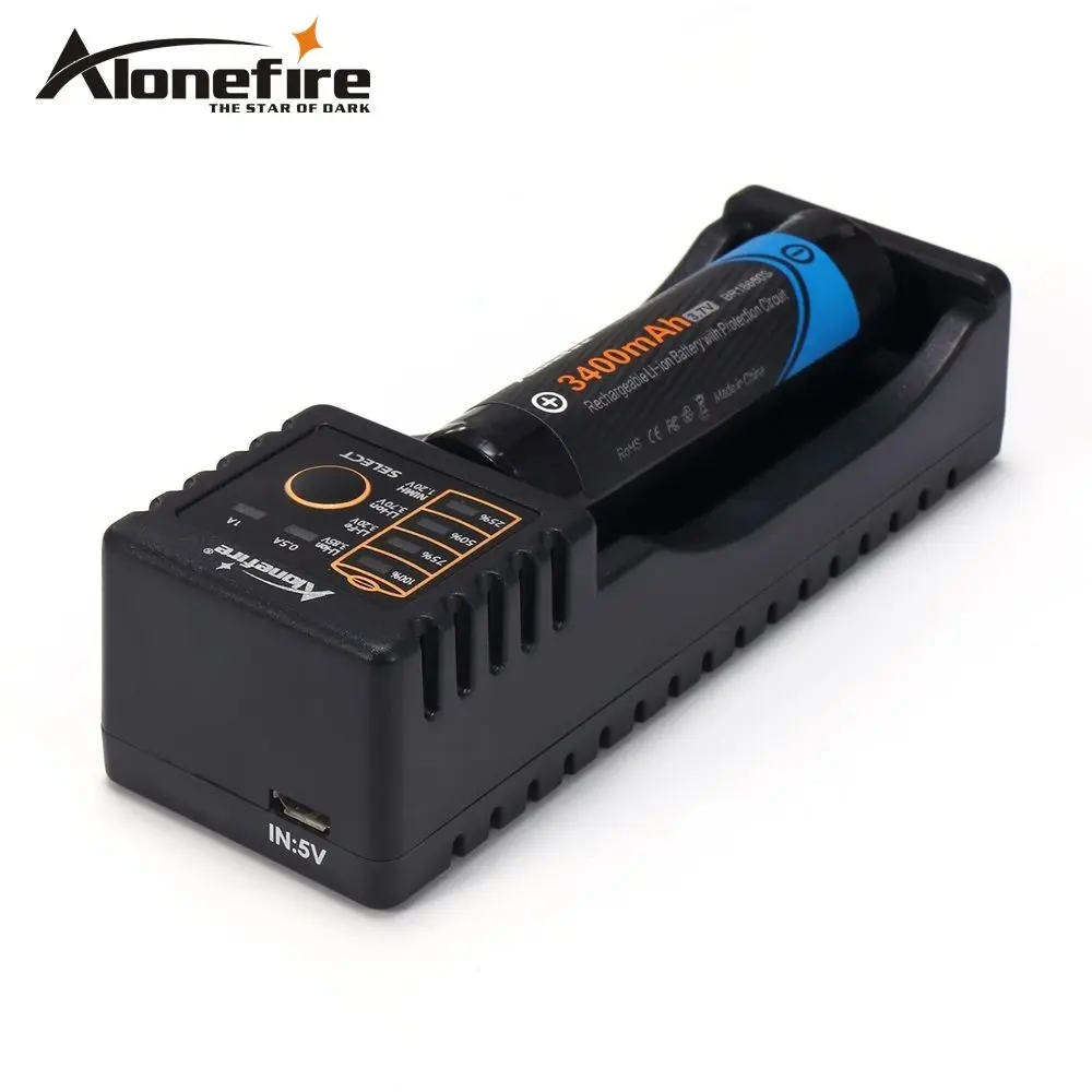 Зарядное устройство AloneFire MC100 18650 для перезаряжаемого аккумулятора 26650 16340 CR123 1 2 в