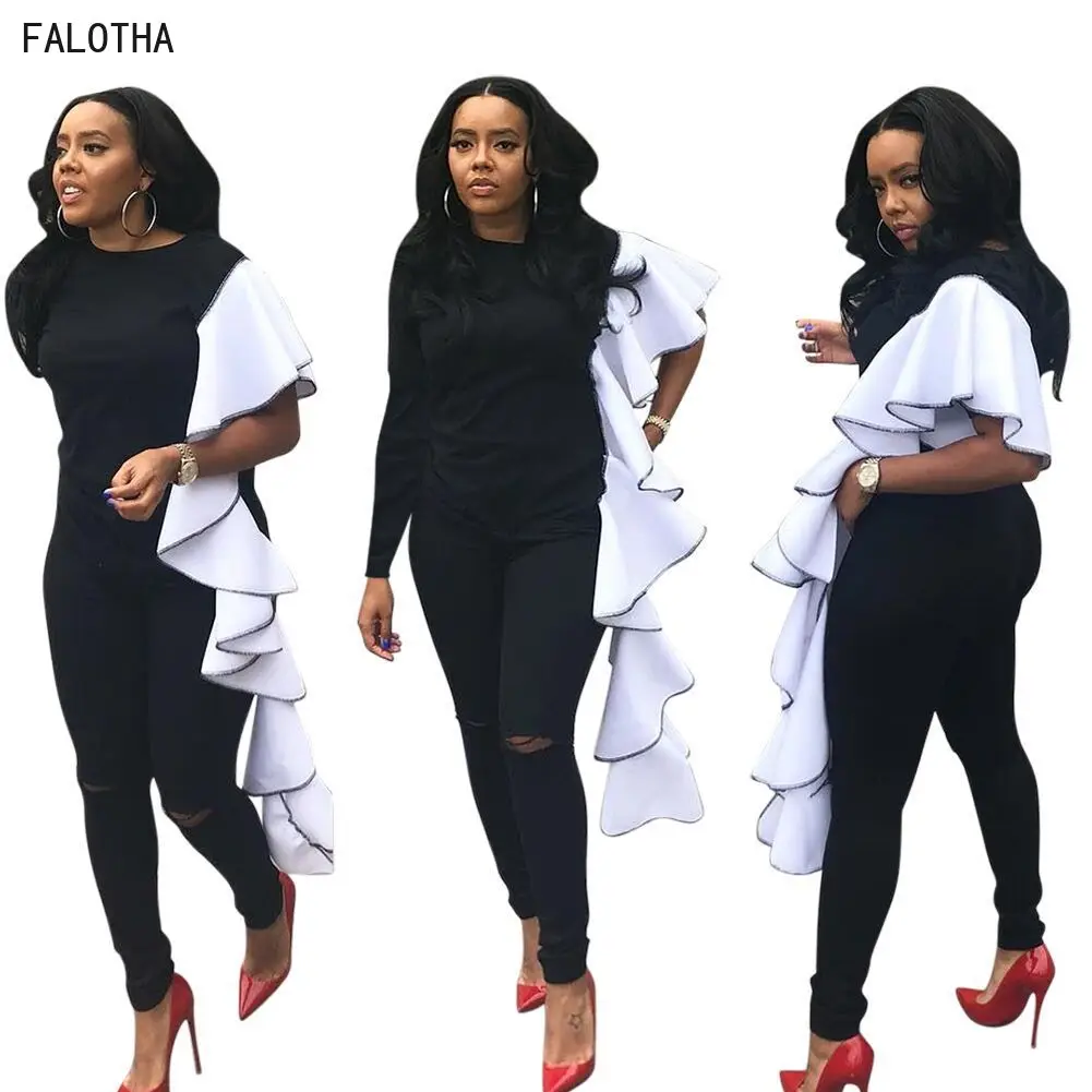 2018 Европейская и американская женская черная белая стеганая с круглым вырезом