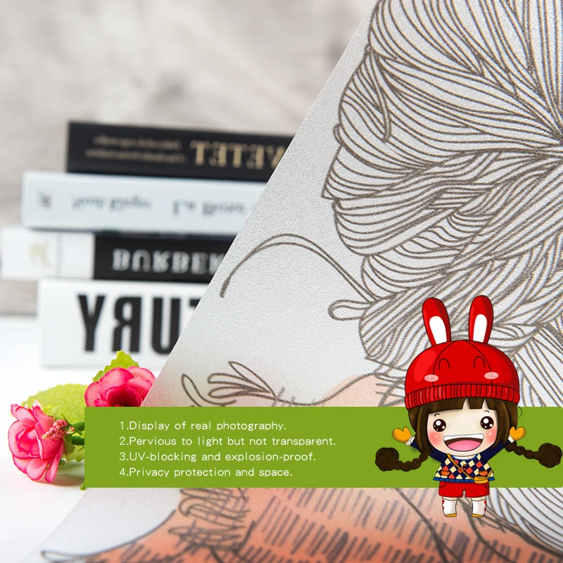 Бренд DICOR кофейные стеклянные пленки для девочек оконная Декоративная пленка