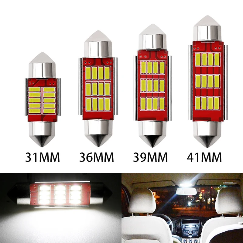 1x гирлянда светодиодная 31 мм 36 39 42 C5W C10W 4014 SMD Canbus без ошибок Внутренняя купольная