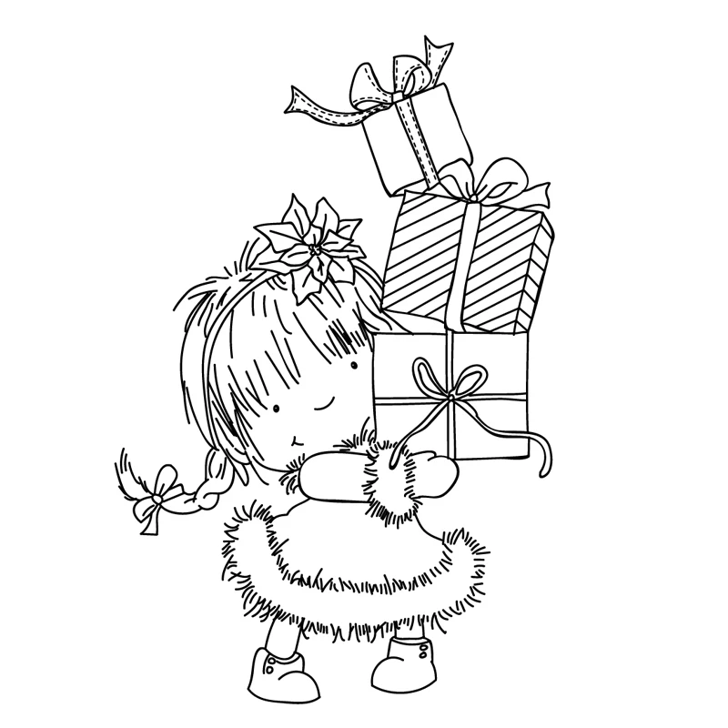 Beautiful cute girl Transparent Clear Stamps for DIY Scrapbooking/Card Making/Kids Christmas Fun Decoration Supplies Cartoon