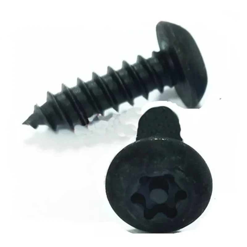 

20pcs M4.8 Black pan head Hexagonal core Round heads six stars Plum blossom with column self-tapping torx screw 13mm-32mm Long