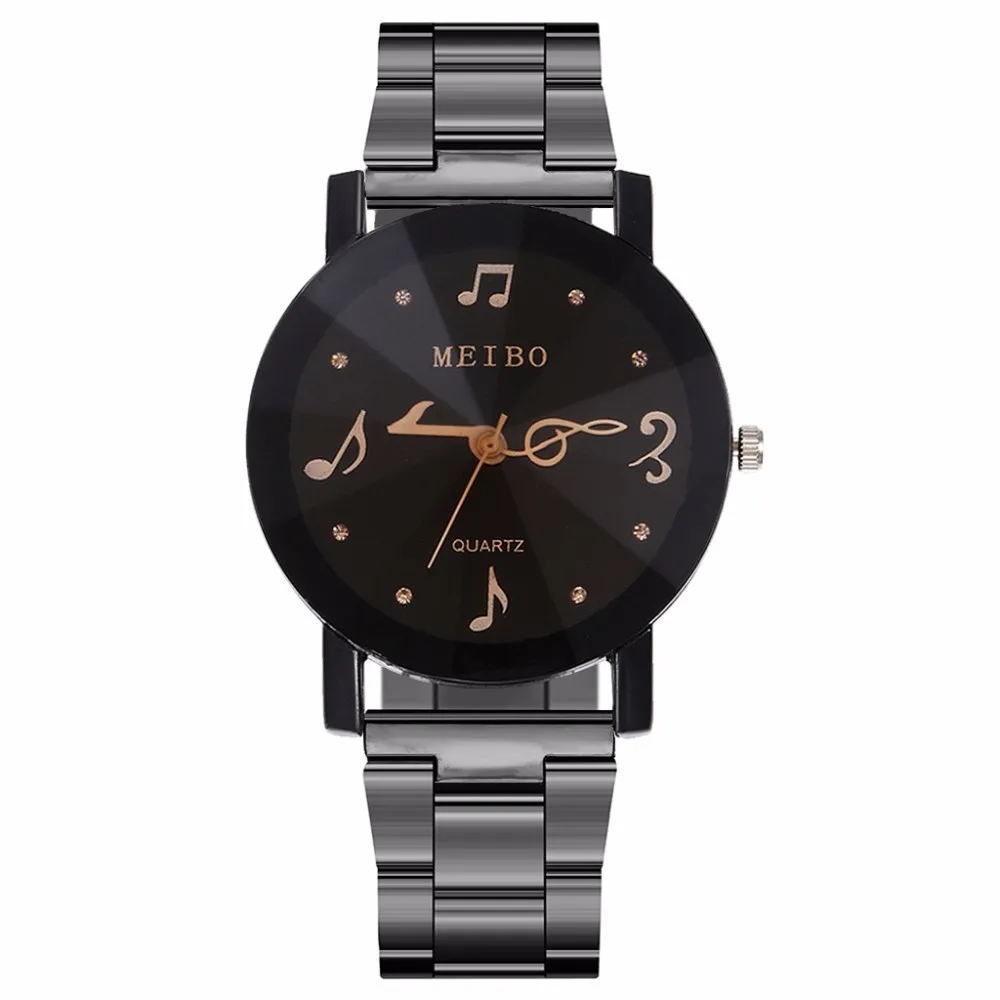 Часы женские кварцевые из нержавеющей стали с музыкальными нотками|Женские