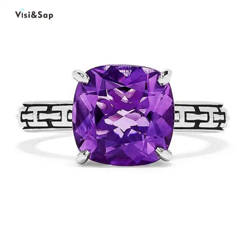 

Visisap Retro Mysterious Purple Crystal Rings for Women Geometric Line Pattern Ring Dropshipping Supplier Fashion Jewelry B2665