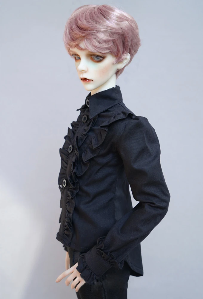 BJD Кукольное платье подходит для 1/3 1/4 SD MSD мужские модные черные кружевные рубашки с длинными рукавами куртка кукольные аксессуары