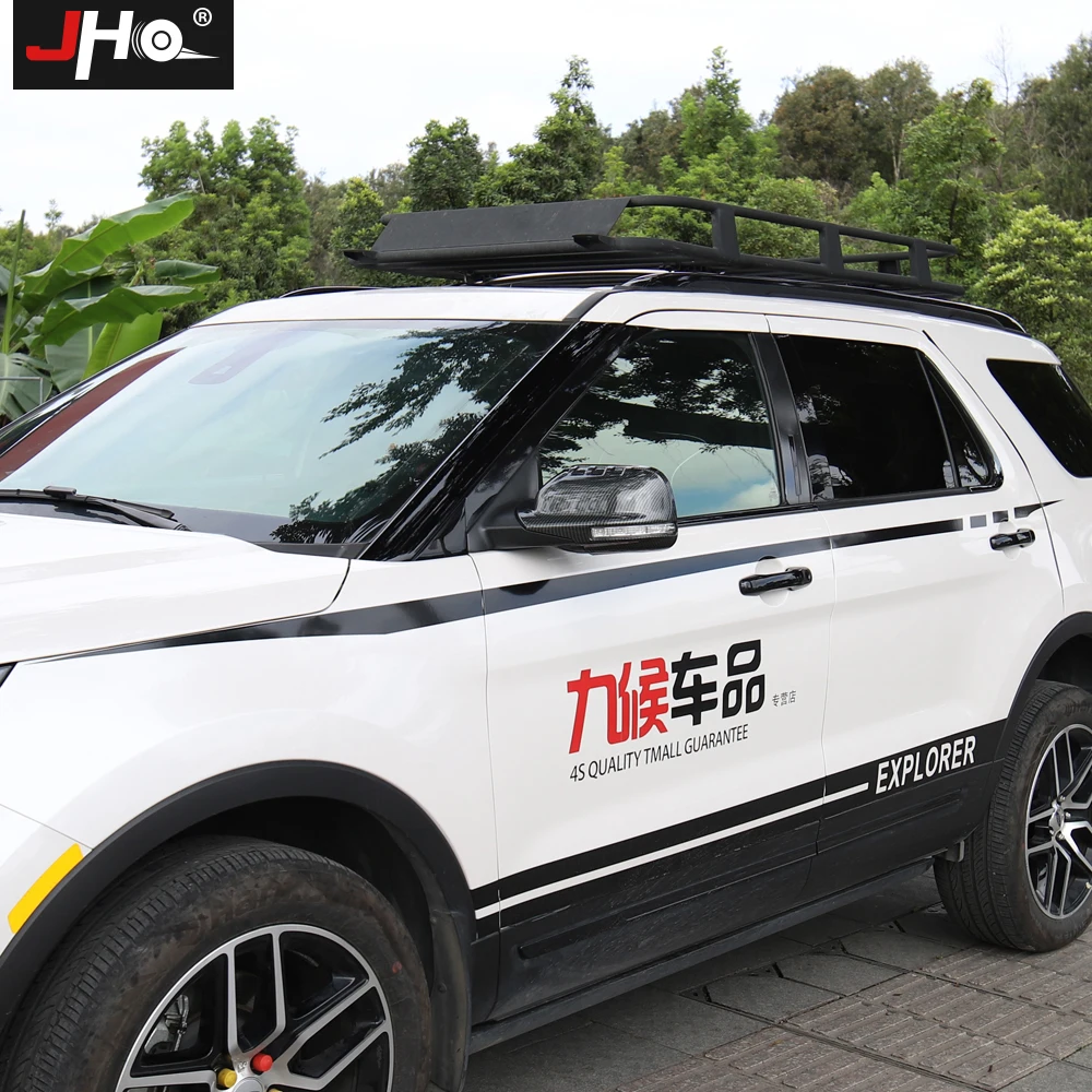 JHO Боковая дверь зеркало заднего вида Накладка для- Ford Explorer ABS углеродное волокно/хром аксессуары для стайлинга автомобилей