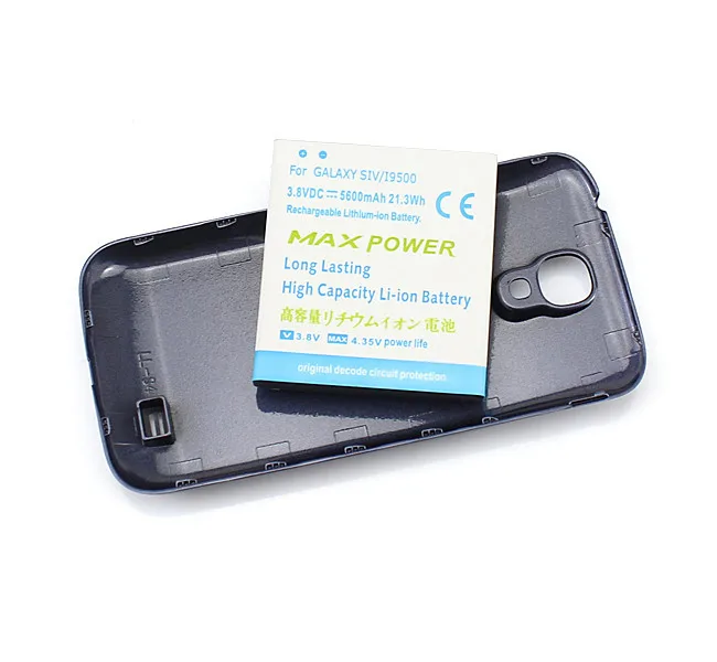 Расширенный аккумулятор для телефона Samsung Galaxy S4 SIV i9500 5600 мАч с задней крышкой и