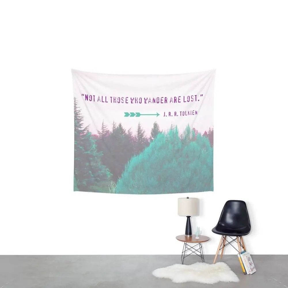 Dreamland Forest - J. R. Tolkien Quote &quotNot All Those Who Wander Are Lost.&quot Wall Tapestry | Дом и сад