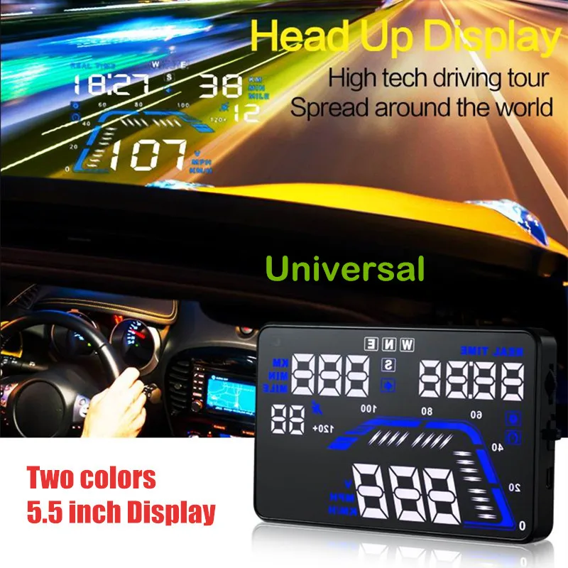 Горячая Q7 Универсальный 5.5 дюйма Авто Автомобилей HUD Скорость - Цена: 3559.68