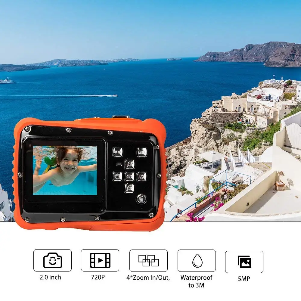 Детская цифровая камера водонепроницаемая подводная Спортивная Экшн для водных