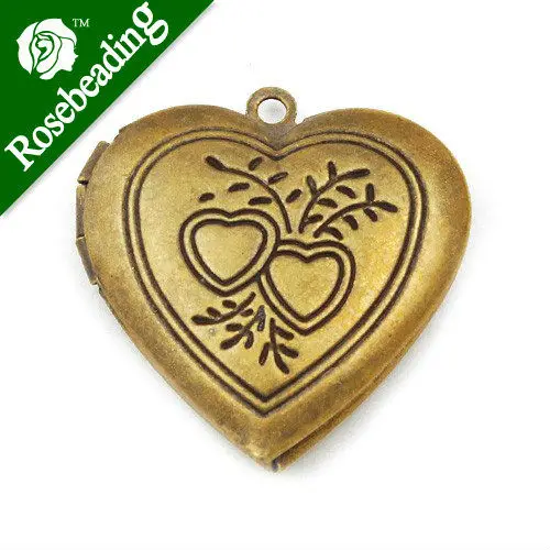 

29*28 mm Antique Brass Love Heart Lockets Pendant Victorian Style,Brass Lockets,antique lockets for sale,sold 20pcs per package