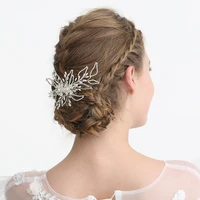 floralbride handmade wired rhinestones crystal pearls flower wedding hair comb bridal headpieces hair accessories women jewelry