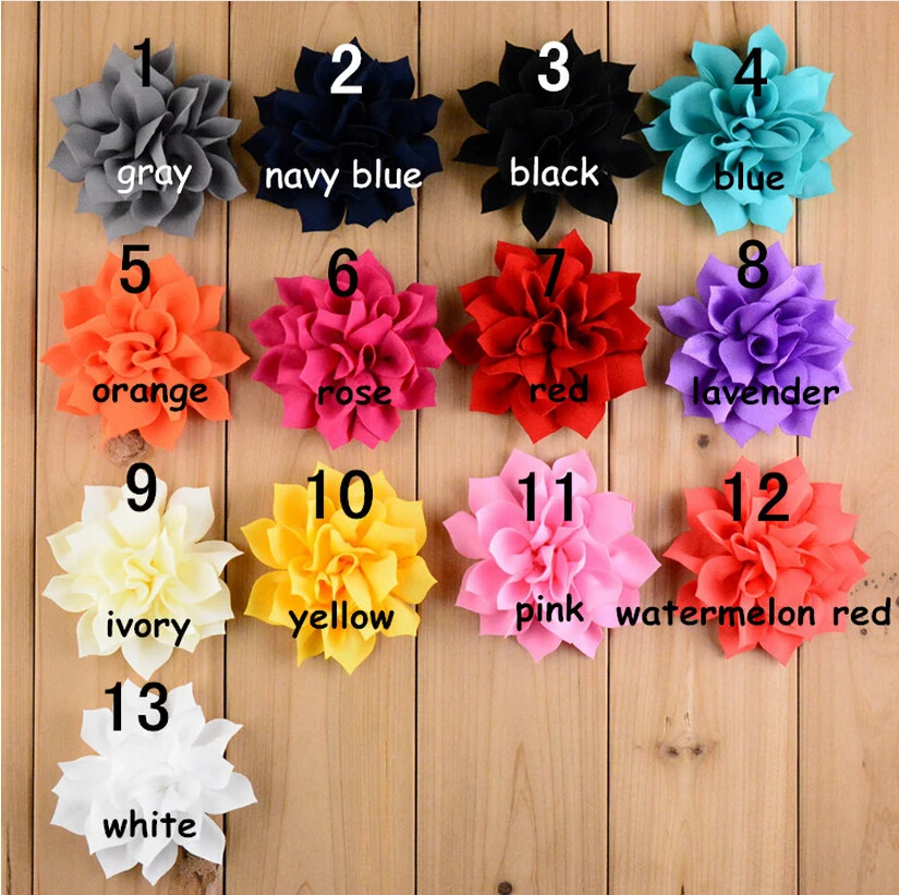 

3.2" High Quality Fabric Flower Flat Back For Headband Hair Clip 100pcs/lot