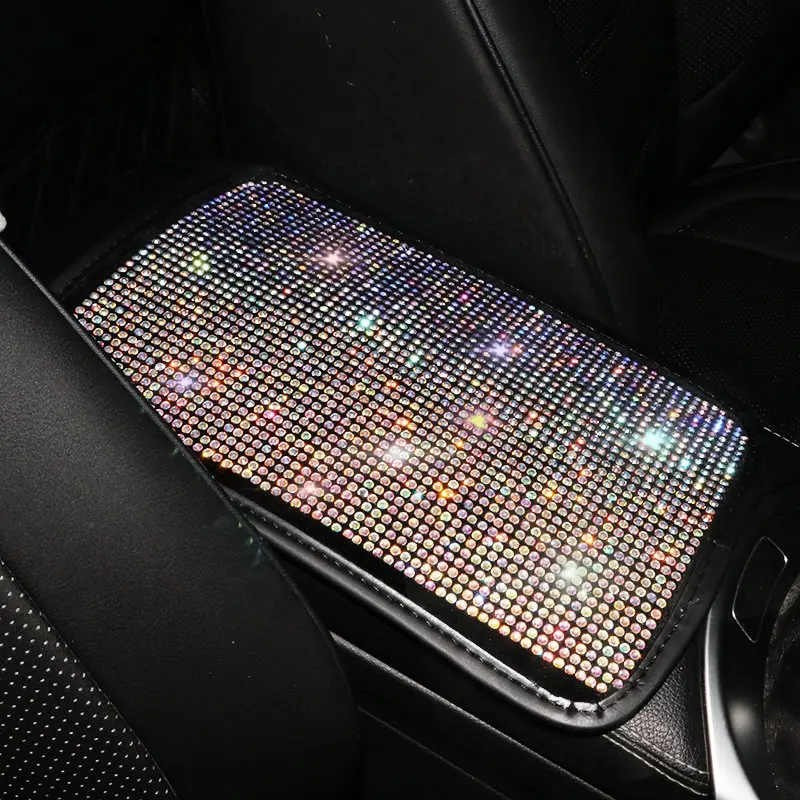 Size A 29X19cm 2 размера горный хрусталь кристалл автомобильный чехол для подлокотников Pad Автомобиль Центральной Консоли Подлокотник коробка Подушка протектор интерьерные аксессуары - Название цвета: Size A 29X19cm