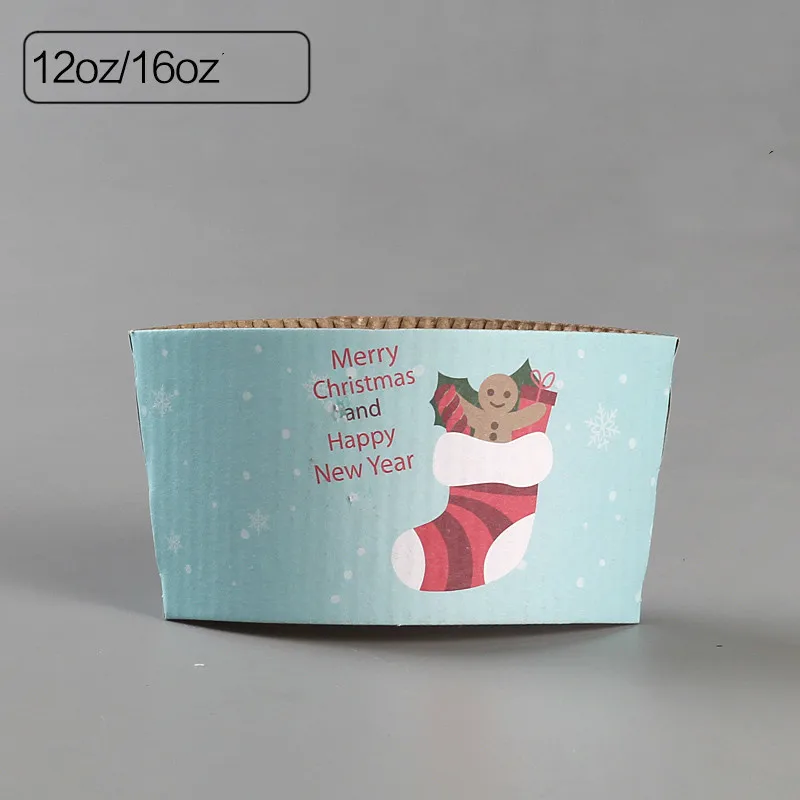 Xmas 1 100 шт. кофе чашки рукав одноразовый держатель для чашек Merry Рождество украшения чай бумажный стакан для сока рукав анти-чехол с защитой от нагрева Индивидуальные - Цвет: Xmas 1