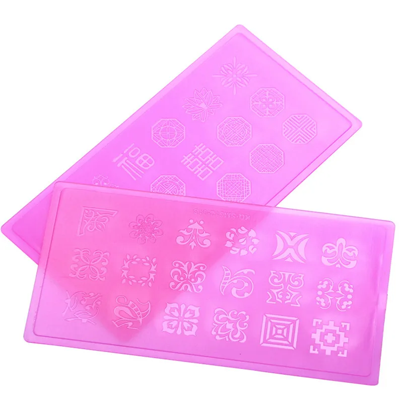 5 шт./лот акриловые пластины для штамповки ногтей шаблоны маникюра цветочный