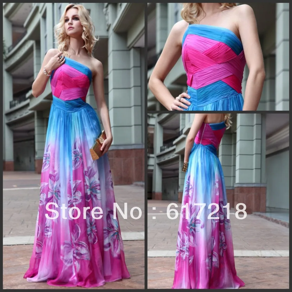 DORISQUEEN A Line Floor Length One Shoulder Printing Chiffon Vestidos Dress Long/Prom Dresses|dress dollar|dress inflationdress knee high boots |