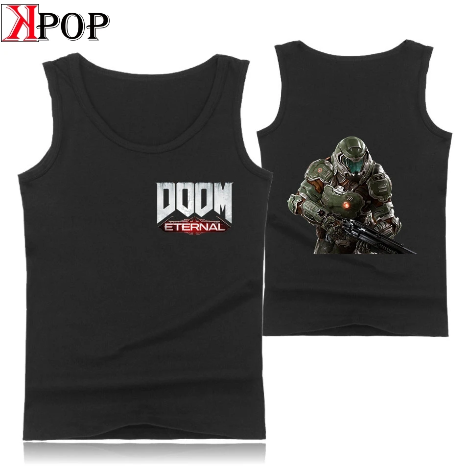 LUCKYFIRDAYF Doom Eternal Топы на бретельках Повседневная модная одежда с круглым вырезом