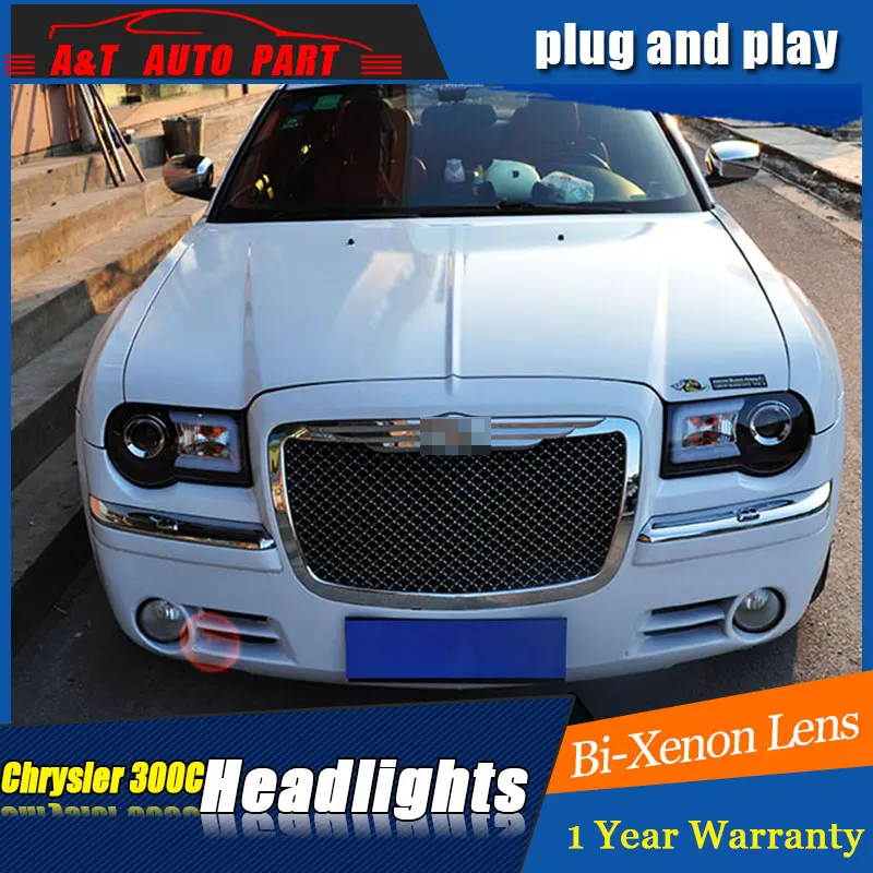 Автозапчасти Стиль светодиодный налобный фонарь для Chrysler 300C фары 2005 2012 drl H7