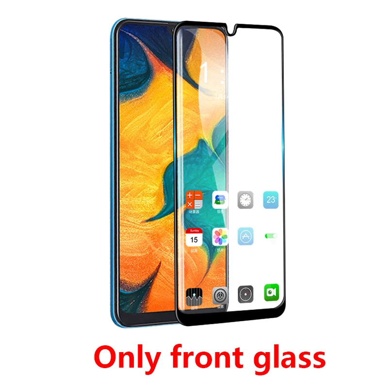 Only front glass 2-в-1 задняя камера объектив защитная пленка из закаленного стекла для Samsung Galaxy A50 50 Защитное стекло для экрана для Samsung A50 A505F A70 A30 A20 пленка - Цвет: Only front glass