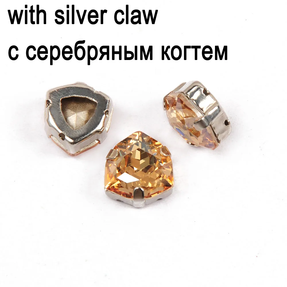 crystal with silver Хрустальные золотистые тени Trilliant K9 стеклянные стразы хрустальные точечные задние Необычные Стразы для украшения одежды Изготовление ювелирных изделий - Цвет: crystal with silver