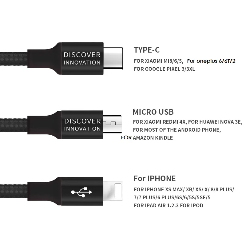 USB Кабель NILLKIN 3 в 1 для телефона зарядный кабель Micro Type C iPhone кабель|Кабели