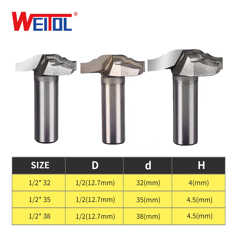 WeiTol 1 шт. 1/2 &quotхвостовик фрезы для деревообработки инструменты две флейты фреза