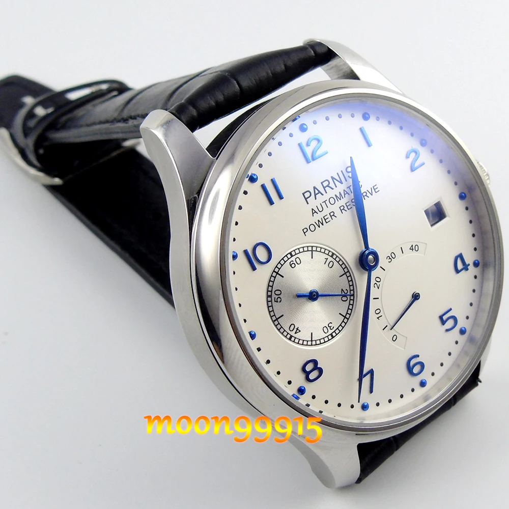 Автоматические Мужские часы parnis P08 с белым циферблатом 43 мм|watch automatic men|watch menwatch men |
