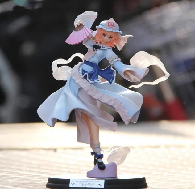 23 см короткая футболка с героями из японского аниме «Touhou Project Saigyouji Ююко Сексуальная ПВХ фигурка игрушки с коробкой