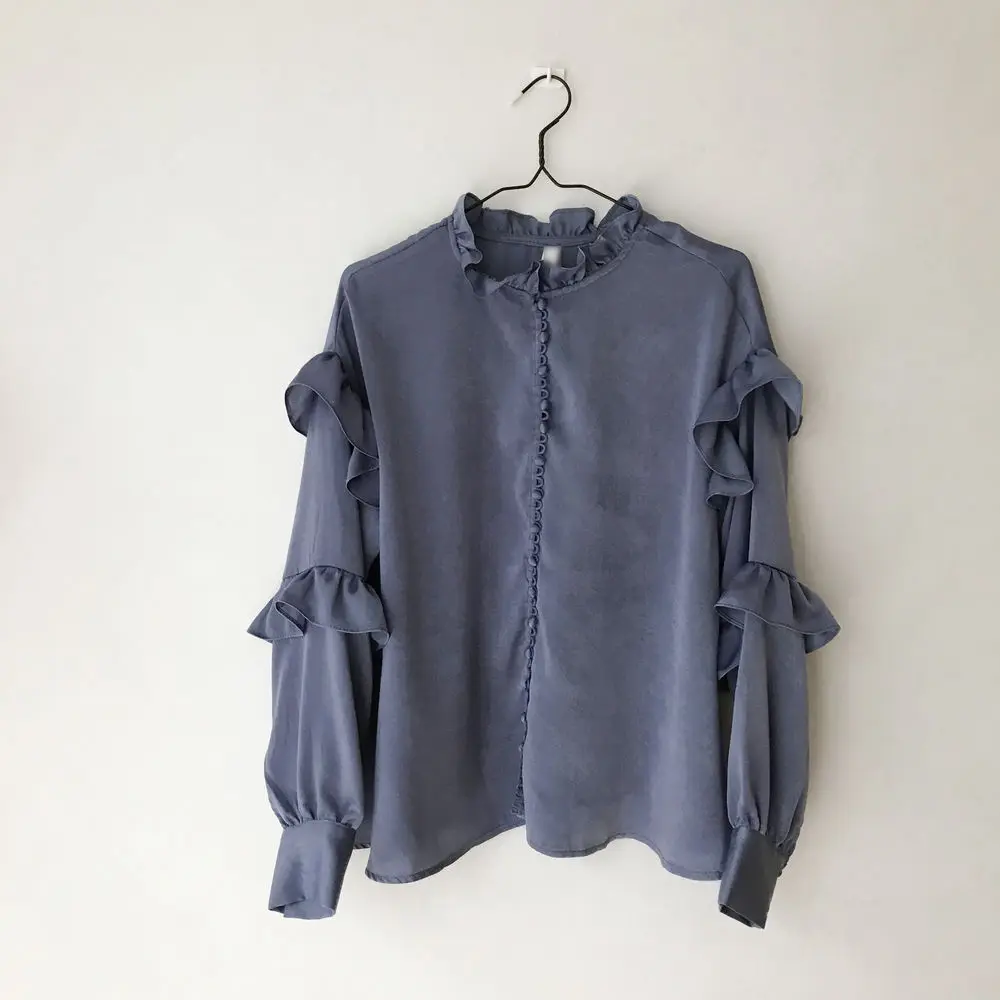 Бесплатная доставка Плюс Размер Женская Осенняя блузка 2017 новая мода Свободный