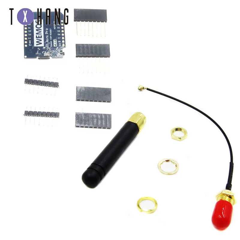 Для WEMOS D1 Mini Pro 16M байтов внешняя антенна разъем NodeMCU ESP8266 ESP-8266EX CP2104 WIFI макетная