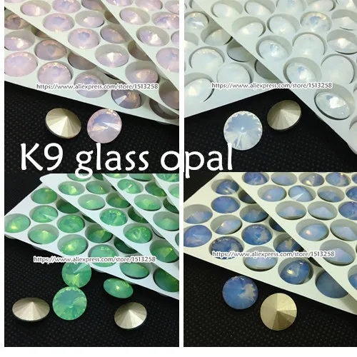 High Quality 12mm,14mm,16mm Rivoli K9 Opal Round Glass Crystal Fancy Stone Pointed Back Jewelry Beads More Colors Opal