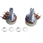 Линейный потенциометр B10K, вал 15 мм, с гайками и шайбами, 3 контакта, WH148, 1K, 2K, 5K, 20K, 50K, 100K, 250K, 500K, 10K, 103, сопротивление 1 м, 2 шт.