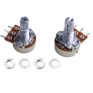 Линейный потенциометр B10K, вал 15 мм, с гайками и шайбами, 3 контакта, WH148, 1K, 2K, 5K, 20K, 50K, 100K, 250K, 500K, 10K, 103, сопротивление 1 м, 2 шт.