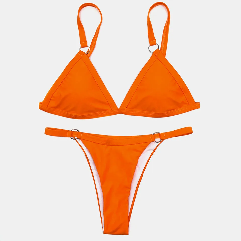 Sexy Triangle Bikini Set 2019 New Women Solid Bathing Suit Swimwear Summer Beach Wear Female Hollow Out Bandage Swimsuit Biquini | Женская