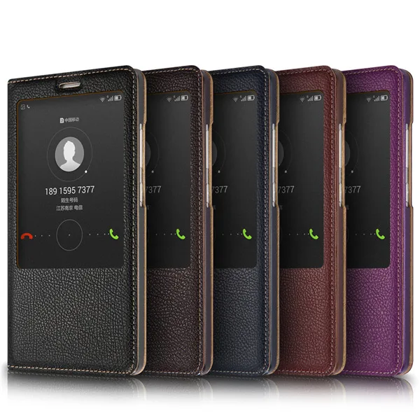 Новый для huawei чехол телефона Mate 8 кожаный с сна проснуться Функция из натуральной