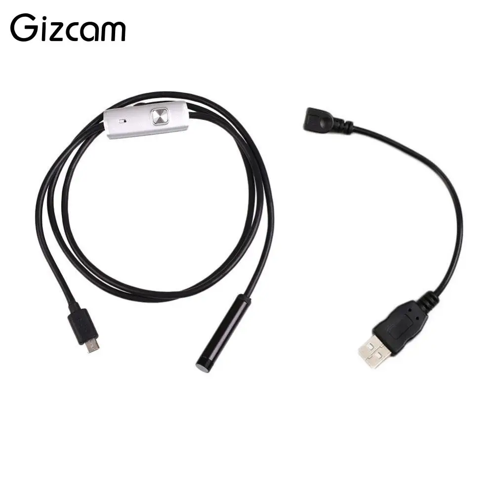 Gizcam 7 мм объектив 1 м жесткий кабель Android OTG USB телефон эндоскоп IP67