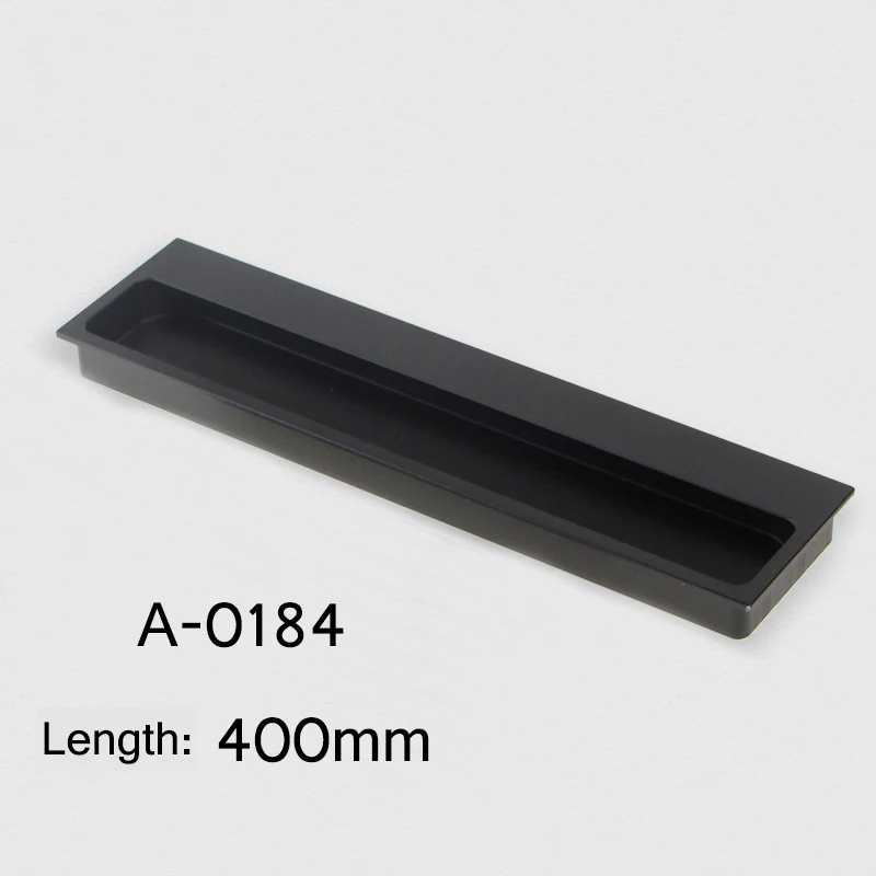 A-0184-400-black Золотой/черный/серый/Встроенный стелс дверная ручка щелевая для выдвижного ящика шкафа гардероба скрытые дверные ручки межкомнатные двери - Цвет: A-0184-400-black