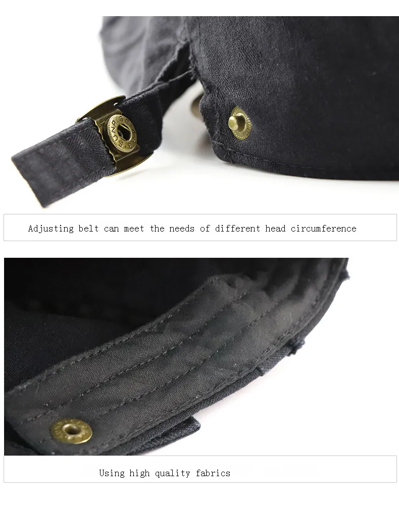 JAMONT new Casual Men's Hat Cotton Berets Simple Style Visors Cap Men Flat Hats Casquette Distressed Sun Visor Multicolor