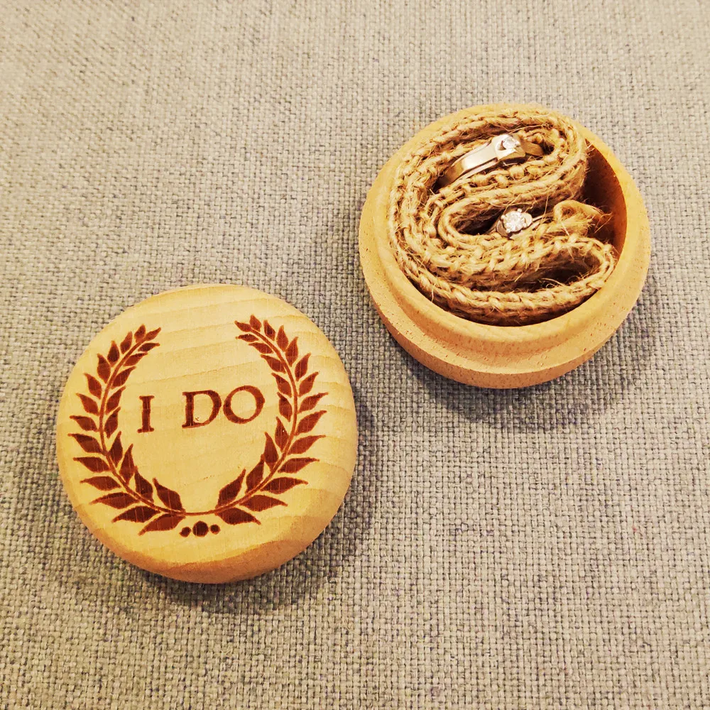 Круглая деревянная коробка для колец с венком обручальное кольцо подушка