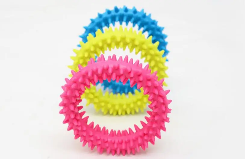 Dog Biting Ring Toy Dog Soft Rubber Molar Toy Pet Bite Cleaning Tooth Toy Increase The Intelligence Of Pets Tool