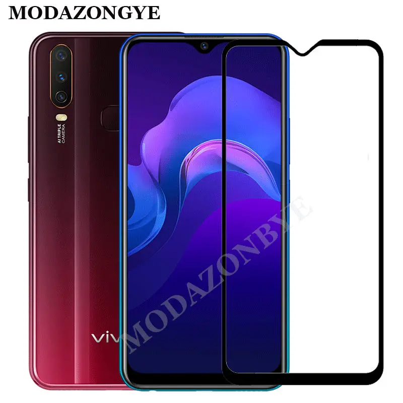 Защитное стекло VIVO Y15 закаленное с полным покрытием для Y12 Y17 1902 Y 15 12 17 VIVOY15