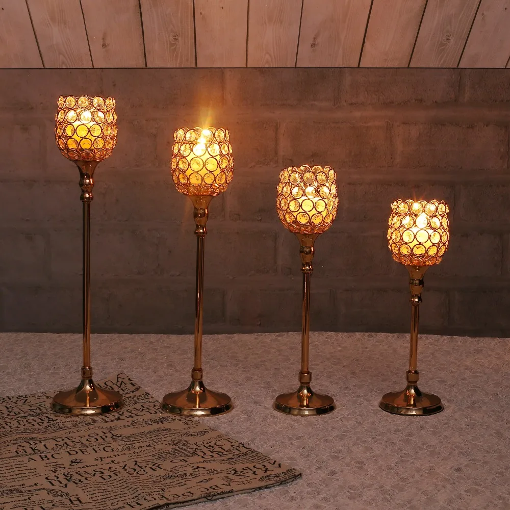 Хрустальные подсвечники для чайных свечей металлические домашней вечеринки