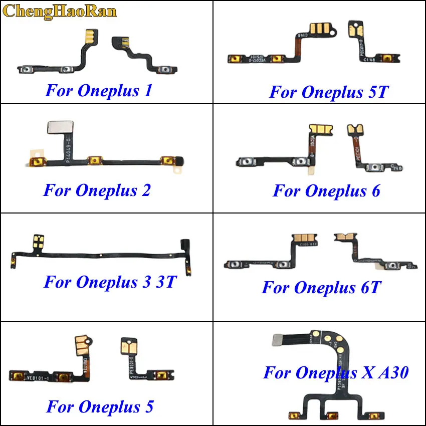 ChengHaoRan Power Button Switch On/Off Volume Flex Cable For Oneplus 1+ 1 2 3 3T 5 5T 6 6T X A30 one plus connector Repair Part |