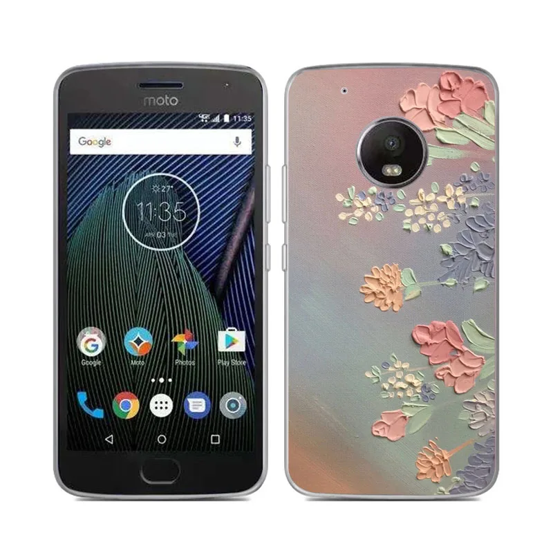 Для Motorola moto G5 чехол накладка на заднюю панель с 3D рельефная мягкая