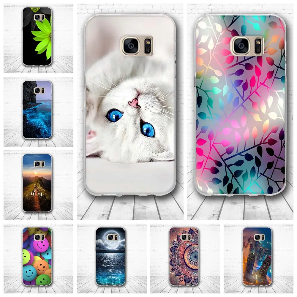 Чехол для Samsung Galaxy S7 силиконовый чехол ТПУ задняя крышка 3D Капа Fundas G930F G930FD G930W8